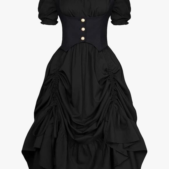 Source Unknown Dresses & Skirts - Scarlet Darkness Renaissance Costume Women Steampunk Pirate Corset Dress XXL 18